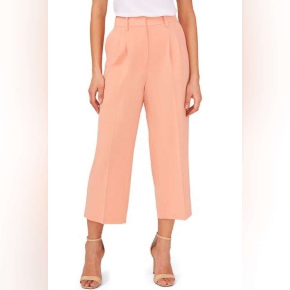 💥NWOT Halogen Coral/Peach Wide Leg Cropped Slacks Sz 12